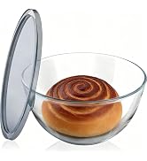 Large Glass Bowl for Sourdough Bread Making, Glass Mixing Bowl with Lid | 4.7 Quart Clear Breads ...