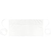 PLOYMONO 1 Pack Waist Apron with 3 Pockets - Waitress Waiter Server Short Apron (White)