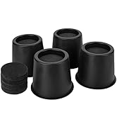 BTSD-home Round Bed Risers 4 Inch, Heavy Duty Furniture Risers for Bed, Couch & Table, Non-Slip C...