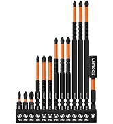 13-Pack Impact Phillips Bits Set, LATTOOK #1, #2, #3 Magnetic Anti Slip Long Phillips Screwdriver...