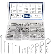 Eoppen Cotter Pin Assortment Kit 304 Stainless Steel 13 Sizes Cotter Pins & R Clips Cotter Pin Se...