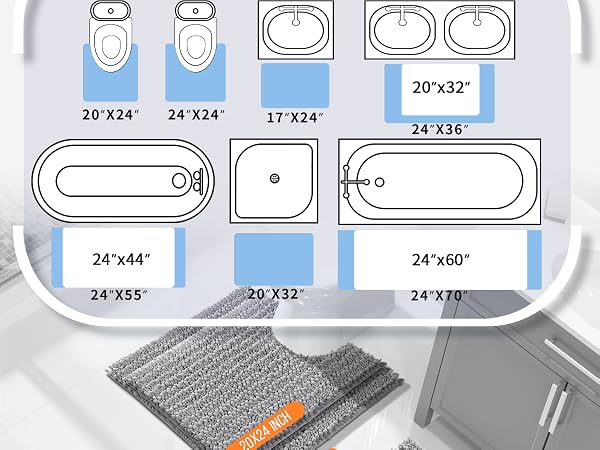 long bathroom rugs