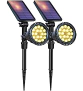 DBF Solar Outdoor Lights, Warm Light Adjustable Solar Spot Lights Outdoor, 2.5w Solar Panel and B...