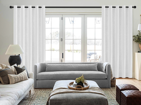 white curtains