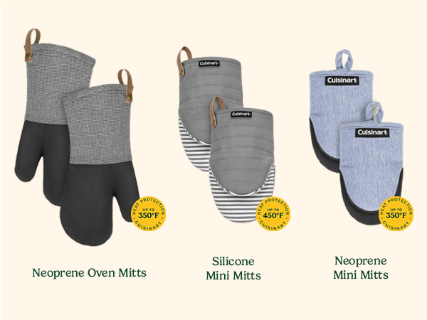 Variety of oven mitts