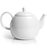 Sweese Porcelain Teapot, 40 Ounce Tea Pot - Large Enough for 5 Cups, White