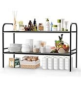 HADWER Expandable 2-Tier Under Sink Organizer, 8 Removable Plastic Boards, Tool-Free Installation...