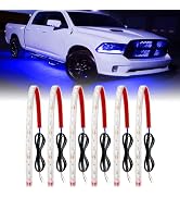 Qasim LED Strip Lights Car Boat Truck Interior Exterior Lighting, Waterproof Auto Front Grill Amb...