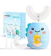 Kids U Shaped Electric Toothbrush with 4 Brush Heads, Sonic Toothbrush Kids with 5 Modes, Cartoon...