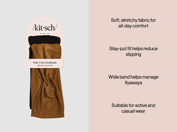 Kitsch Wide Headbands for Women Non Slip - Running Headbands for Girls