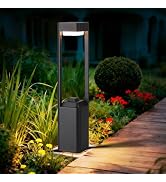 Outdoor Path Lighting Fixture 23.62In Outdoor Landscape Pathway Light Black Aluminum Modern Lawn ...