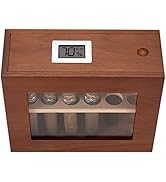 XIFEI humidor Cigar Display Box,Glass Window Handcrafted,Top Cover Digital Hygrometer, Dedicated ...