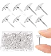150PCS Clear Thumb Tacks, Standard Clear Push Pins Steel Point and Transparent Plastic Head for B...