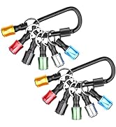 GrenPRO 6Pcs Bit Holder Chain 2 Sets,1/4 Hex Shank Aluminum Alloy Screwdriver Bit Holder,Portable...
