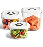 Vacuum Canister Set for Food Storage, 1L 1.5L 2L Airtight Containers Compatible with Most Vacuum ...