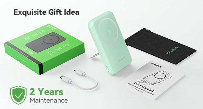 Haloun Magnetic Power Bank green -6-2