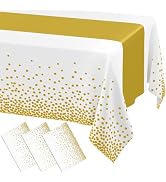 Smiry Plastic Table Cloth Disposable 3 Pack, 54 x 108 Inch Rectangle Waterproof Tablecloth, Print...