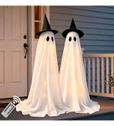 DAZONGE 2Pack Halloween Ghost Decorations Outdoor with Remote Lights | Outdoor Halloween Decorati...
