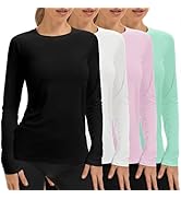 UVSAI Women's 4-Pack UPF 50+ Quick Dry Long Sleeve Shirt Lightweight Moisture Wicking Tee for Out...
