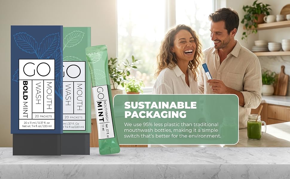 Mouthwash packets that are environmental friendly