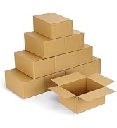 Famagic Small Shipping Boxes 8x6x4 Inch 10 Pack Brown Box Corrugated Cardboard Boxes for Packagin...
