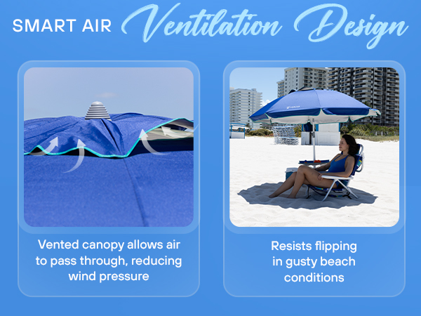 7ft Beach Umbrella Sand Anchor Portable Outdoor Patio Umbrella table tray deck drink holder
