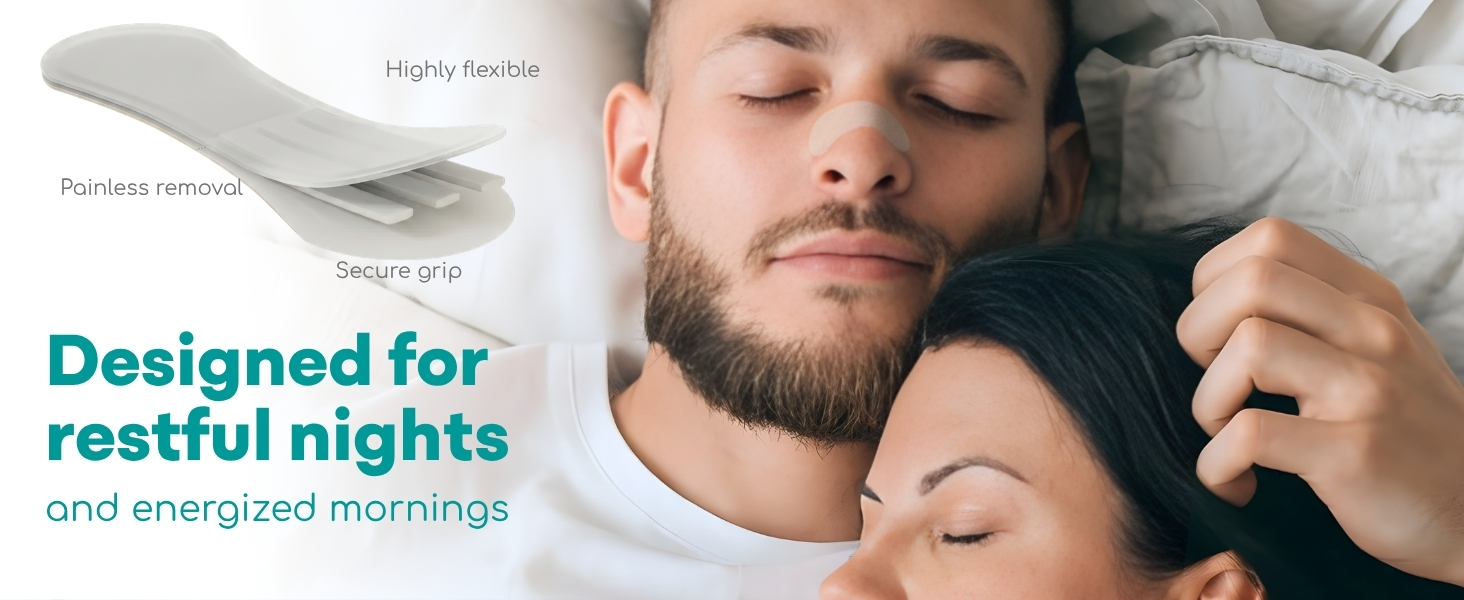 man sleeping while wearing the nasal strips
