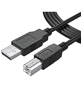 6Ft Long Midi Cable USB 2.0 Type-A to Type-B High Speed Cord for Audio Interface, Midi Keyboard, ...