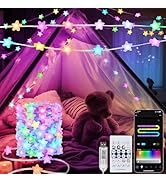 Smart Star String Lights Plug in, 33Ft 16 Million Color Changing Fairy Lights RGB Built in Chip A...