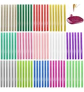 Glitter Hot Glue Sticks for Hot Glue Gun 14 Colors 84 Pack Bulk Colored Glitter Glue Stick for Mi...