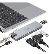 USB C Hub Multiport Adapter for MacBook Pro 2019/2018/2017, 8 in 1 USB C to Dual HDMI Adapter 4K ...