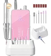 Makartt Professional Nail Drill for Nail Techs: E-File, Nouvella Pink | 60W Coreless Motor, 2-in-...