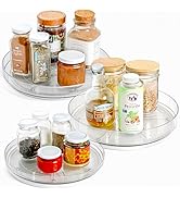 NOSTALGIQ 3-Pack Lazy Susan Organizer | Rotating Pantry Organizers and Storage | Clear Lazy Susan...