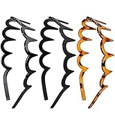LERNOU Zig Zag Headbands for Women, Non Slip U-Shaped Comb Headband for Thick Curly Hair, Lightwe...