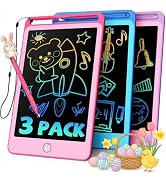 TEKFUN 3 Pack LCD Writing Tablet for Kids, 8.5 Inch Blue+Pink+Purple Doodle Board Drawing Board R...