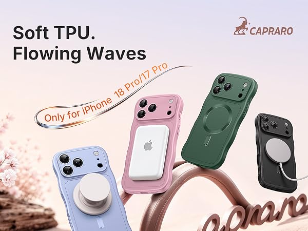 CAPRARO Magnetic for iPhone 18 Pro Case / iPhone 17 Pro Case Wavy Shockproof Slim Drop Protection