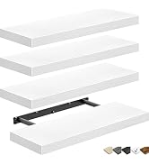 QEEIG Floating Shelves for Wall Bathroom Shelf Bedroom Kitchen Living Room Farmhouse Small Book S...