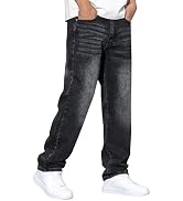 JMIERR Mens Baggy Jeans Stretch Casual Loose Fit Jeans Streetwear Denim Pants