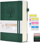 Ansopu Graph Paper Notebook Journal, 360 Numbered Pages Grid Notebooks, Thick 100gsm Graphing Pap...