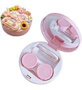 YKuzLx Contact Lens Case with Mirror, Handmade Cute Contact Case with Tweezers Remover Tool Solut...