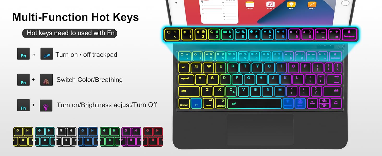 For iPad 9th 8th 7th Generation Keyboard Case