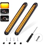 Z-oneMart 10'' 15 LED Amber Light Bar , 2 Pack Trailer Identification Light Bar Strip, Truck Mark...