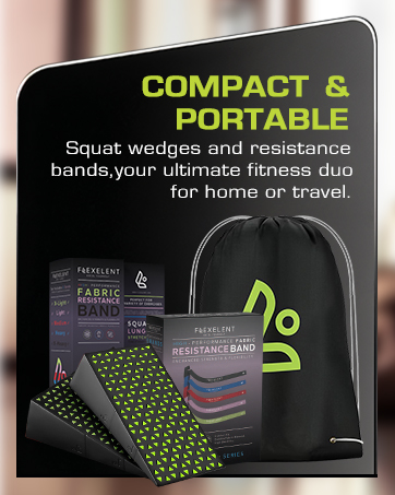 Squat wedge blocks and fabric resistance band