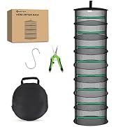 Yesker 8 Layer Herb Drying Rack Hanging Mesh Net Foldable Plant Drying Racks 24" w Green Zipper P...