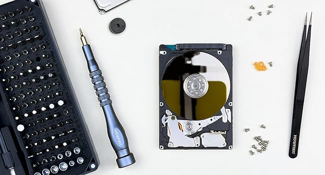 HowFixit PRO MAX screwdriver set used for delicate hard drive and sensitive electronics repair