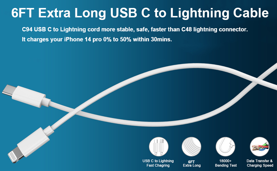 USB C to Lightning Long Cable
