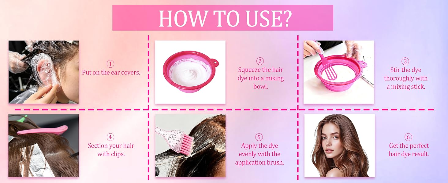 12 pcs Hair Dye Kit Professional Salon Tools with Hair Dye