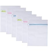 Mesh Laundry Bags 6-Pack Medium 16 x 12 Inch Laundry Wash Bag Colorful Zipper for Delicates, Blou...