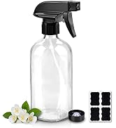 Worldgsb Glass Spray Bottles, 16oz Refillable Containers, Empty Boston Round Bottles with Labels ...