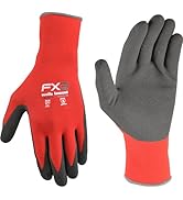 Wells Lamont Men's FX3 Nitrile Gloves, Coated Grip Work Gloves, Red, Large (448L-600)